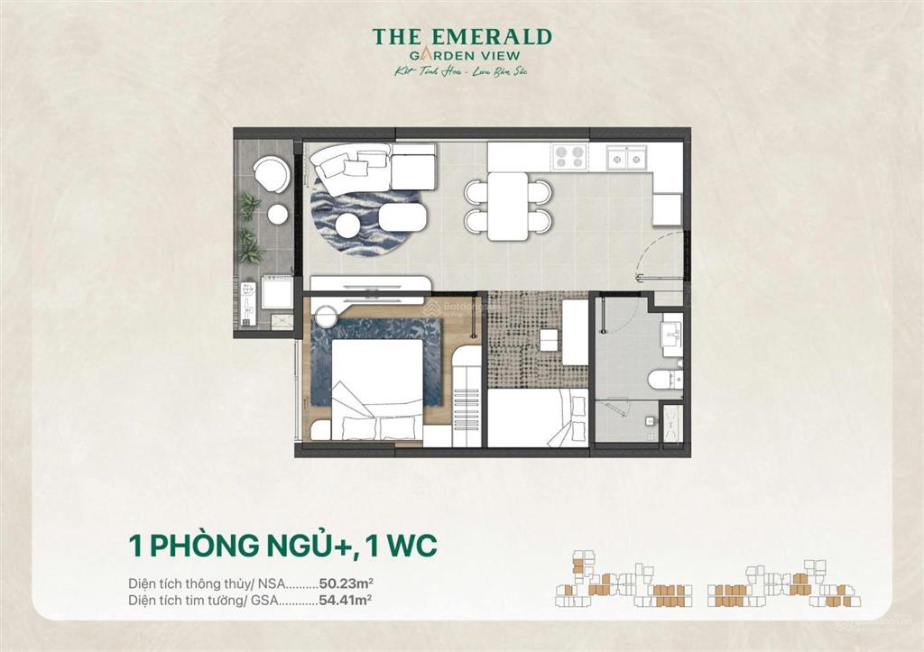 Căn 1 ngủ plus dự án the emerald garden view, trực tiếp chủ đầu tư. hotline pkd cđt 0914 570 ***