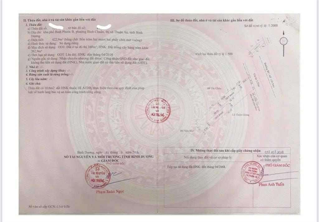 Bán nhà xưởng + đất 422,9m bình chuẩn, thuận an, bình dương