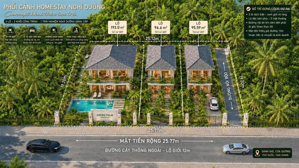 Bán đất mặt tiền cây thông ngoài phú quốc giá bắt đáy sẵn concept homestay khai thác ngay
