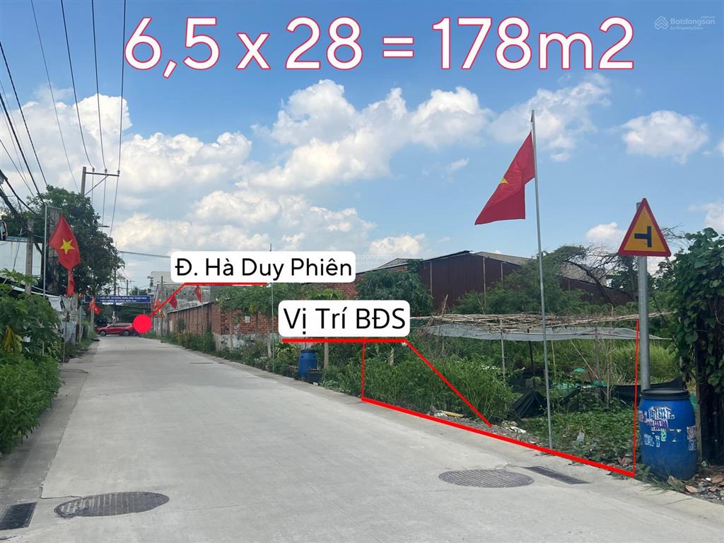 6,5 x 28 = 178m2 mặt tiền đường 174 cách hà duy phiên 70m2 | bình mỹ củ chi
