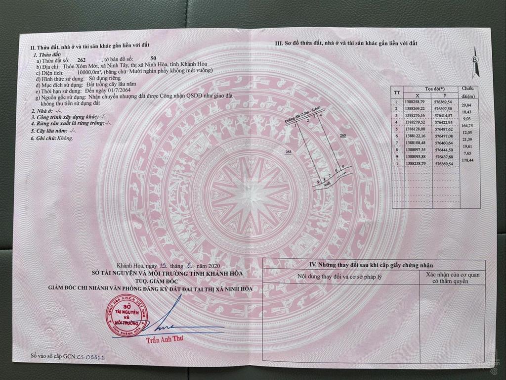 Chính chủ bán nhanh lô đất ninh tây, ninh hoà cách ql 26 1,5km, gần nút giao lên xuống cao tốc