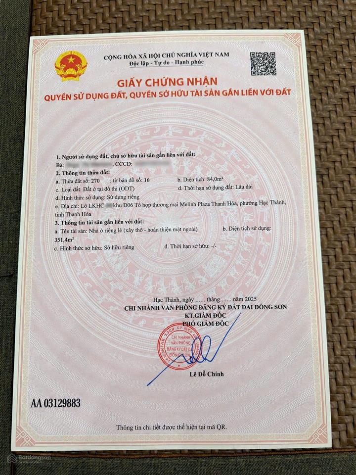 Cần sang nhượng lại căn nhà 5 tầng đường hoa châu khu đô thị eurowindow thanh hoá