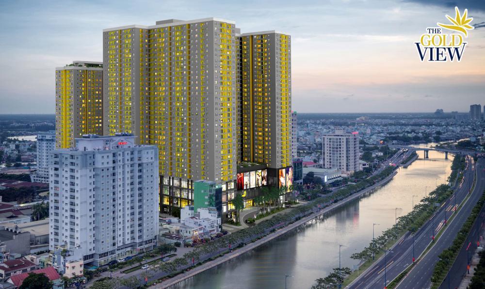 Bán cc the gold view, dt 81m2, 2pn, 2wc, view đông nam, giá 7,4 tỷ t/l 0916 565 ***