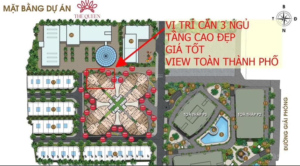 Giảm ngay 1,2 tỷ, tặng 500tr mua căn 3n the queen hàng nổi bật cdt