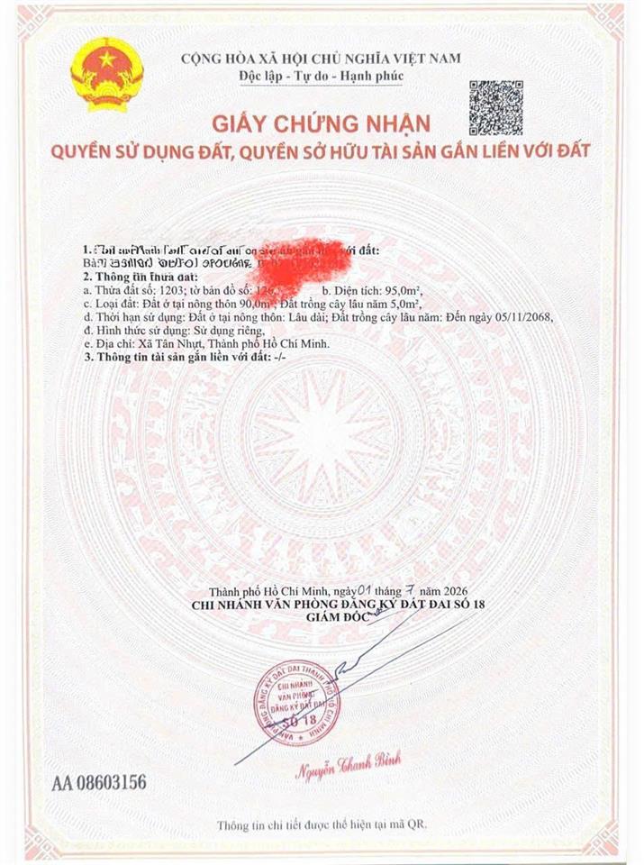 Chủ ngộp cần ra nhanh nền đất 90m2 full thổ cư giá 2,3 tỷ