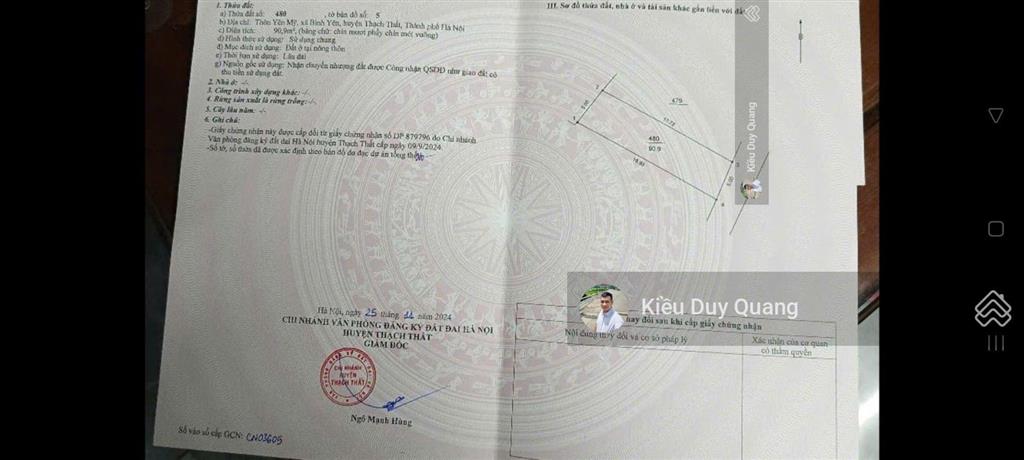 90m2 full thổ cư, mặt tiền 5m, xã hạ bằng, hà nội gần khu công nghệ cao hòa lạc giá chỉ 1,8 tỷ