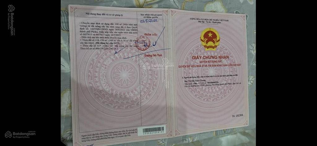 Cắt lỗ đất mặt tiền đường nguyễn bá lai, giá 145 triệu/m2, mặt đường 30m, có 100m2 thổ cư