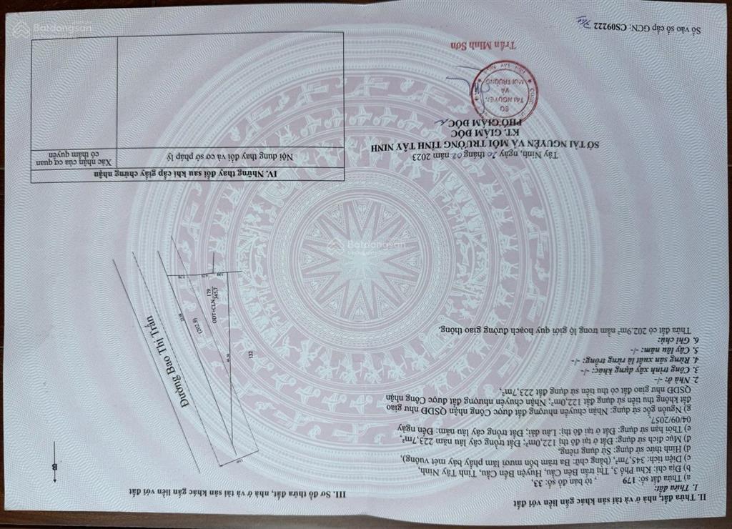 Bán đất tại nguyễn văn độ, bến cầu, 8 tỷ, 943,5m2 giá ưu đãi chỉ với