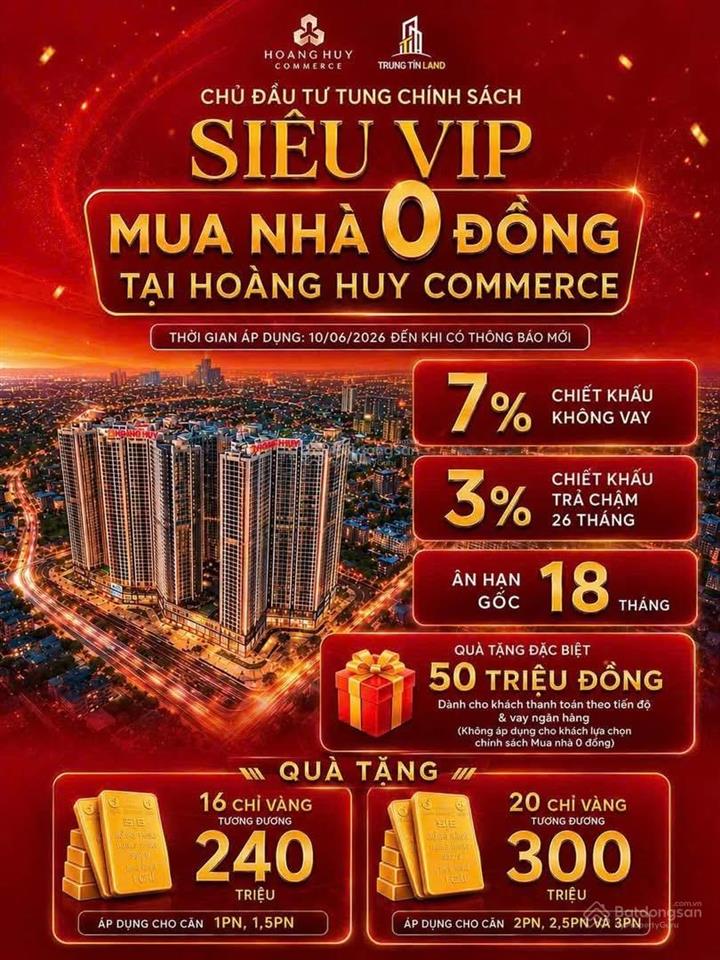 Hoàng huy commerce, căn 2n 2vs chiết khấu lên đến 1 tỷ vnd giá chỉ còn 3.15 tỷ