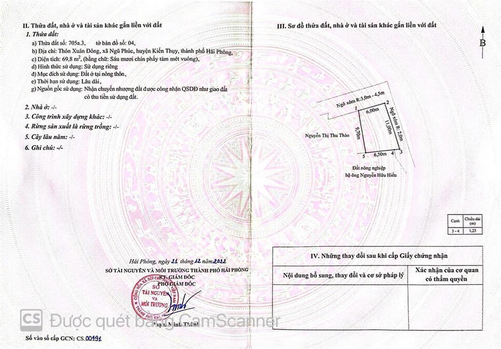 Bán lô góc đẹp ngay khu công nghiệp ngũ phúckiến thụy (nay thuộc xã nghi dương)