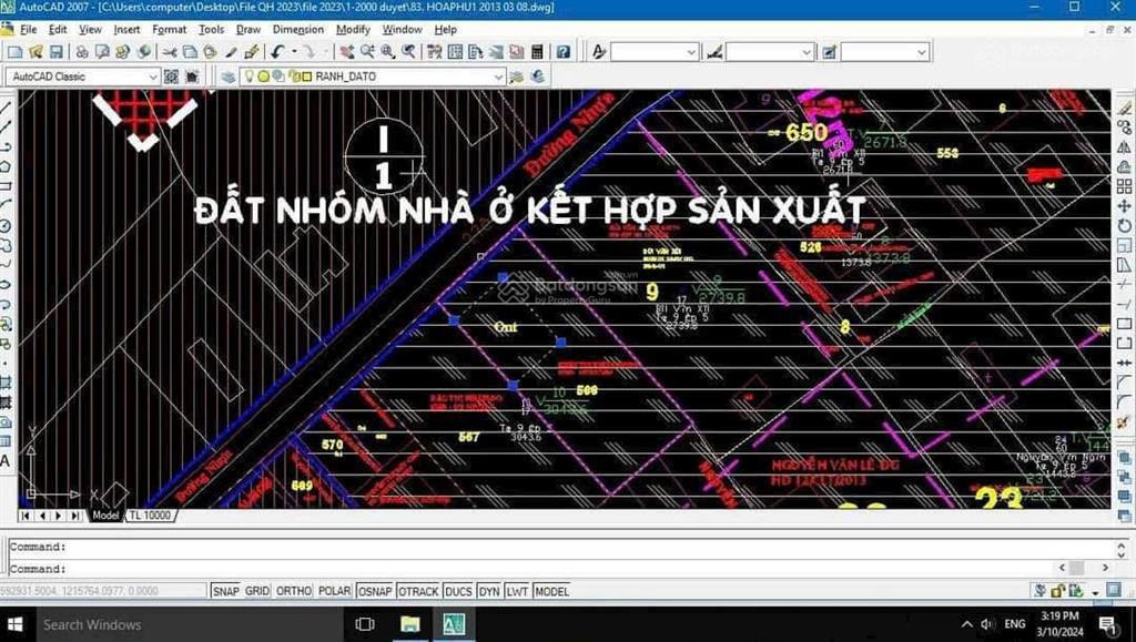 Ấp 5 hòa phú, củ chi mặt tiền đường dương thị tèn 1/ sông lu vào 50m dt 25x60m 1523m2 thổ cư 300m2