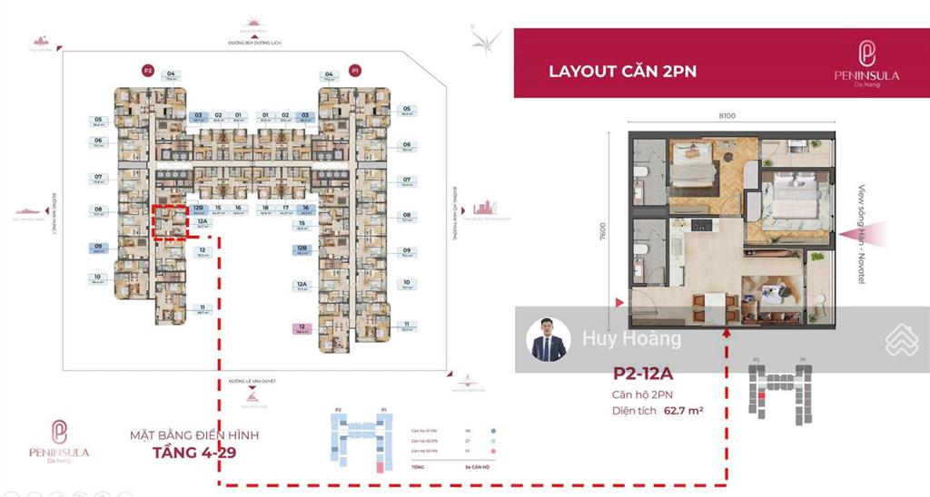 Tầng 15 căn 2pn view sông hàn sở hữu lâu dài full nội thất giá tốt thị trường!