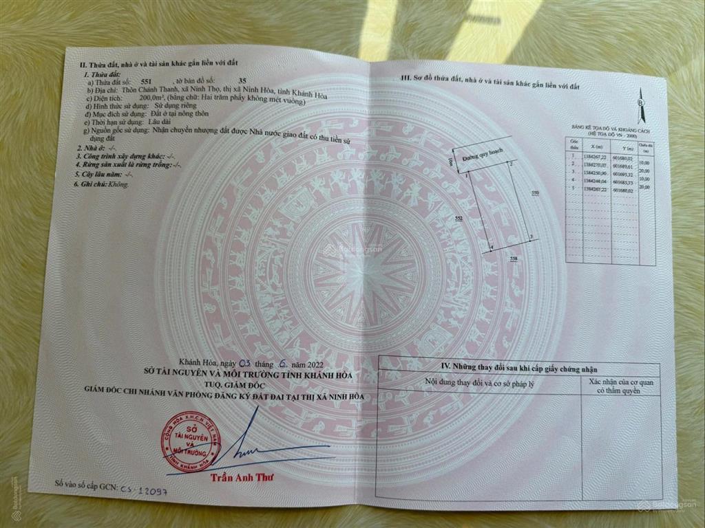 Chính chủ bán nhiều lô đất vị trí đẹp tái định cư ninh long, điểm đón sóng hạ tầng nam vân phong