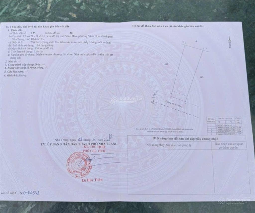 Kẹt tiền bán gấp đất hướng biển đường huỳnh văn nghệ kđt vĩnh hoà, nha trang chỉ 49 triệu/m2
