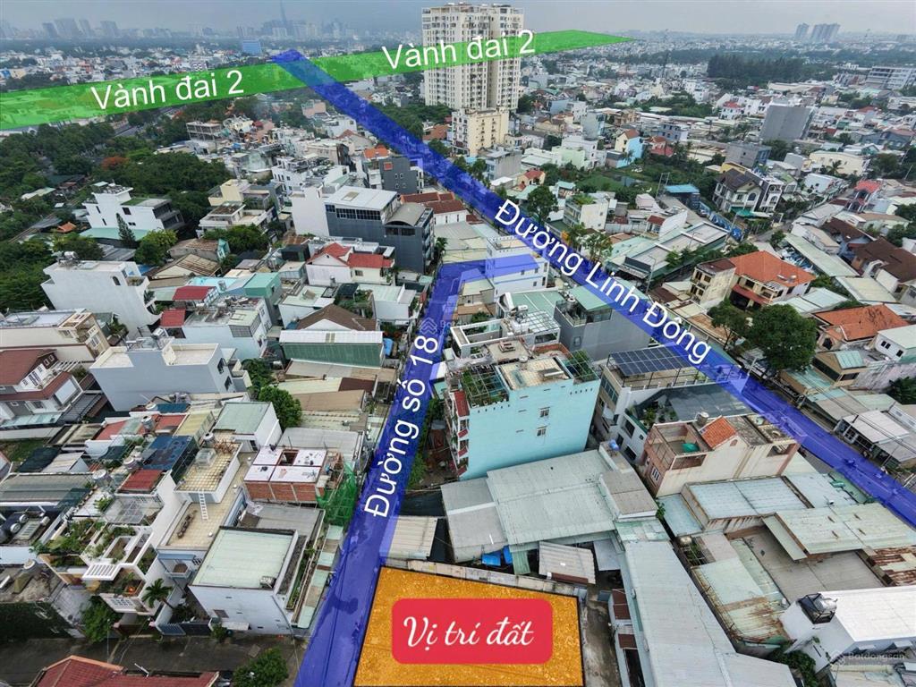 Bán lô góc mặt tiền đường số 18 linh đông thủ đức đón đầu vành đai 2 đang thi công
