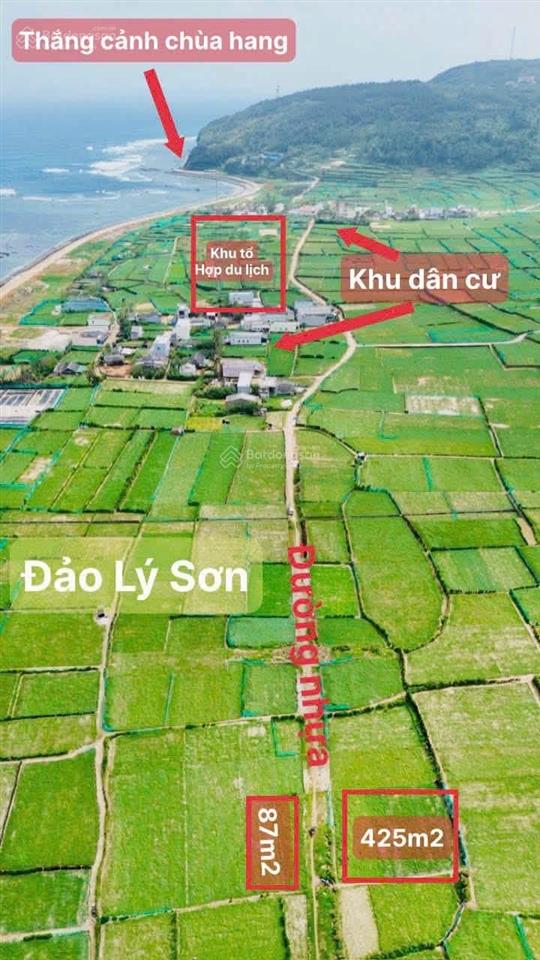 Đất ven biển gần bên resort. giá 1tr2/m2. vị trí đảo lý sơn 512m2 đường nhựa xe tải