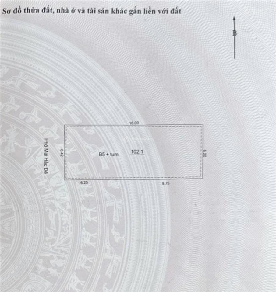 Bán nhà mặt phố tại phố mai hắc đế, 1,2 tỷ / m2, dt 102 m2, mt 6,5m, vuông vắn, xây 10 tầng