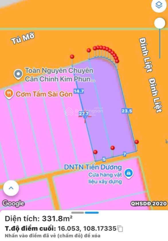 Cặp góc 2mt đinh liệt & tú mỡ sau lưng trung tâm bến xe vị trí kinh doanh tiềm năng