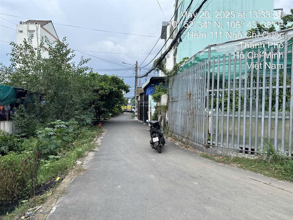 Bán đất hẻm 111 ngô chí quốc gần lẩu chay tâm an