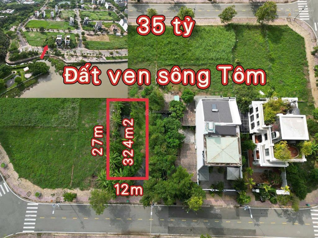Bán gấp nền biệt thự view sông kdc bộ công an phạm hữu lầu, nhà bè 323,8m2