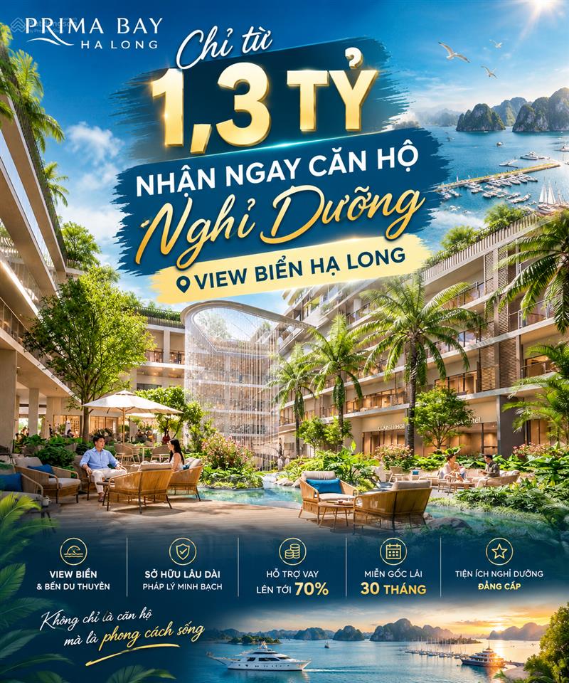 Hơn 1,3 tỷ sở hữu căn hộ mặt biển prima bay, giá này còn bao lâu?