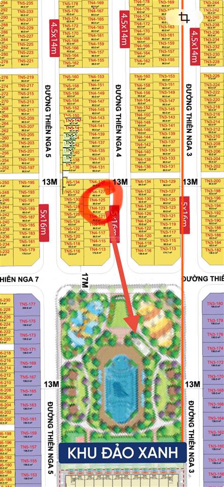 Bán căn liền kề tn4 80m2 22 tỷ bao phí giá hời cạnh vườn hoa và gần hồ 32ha