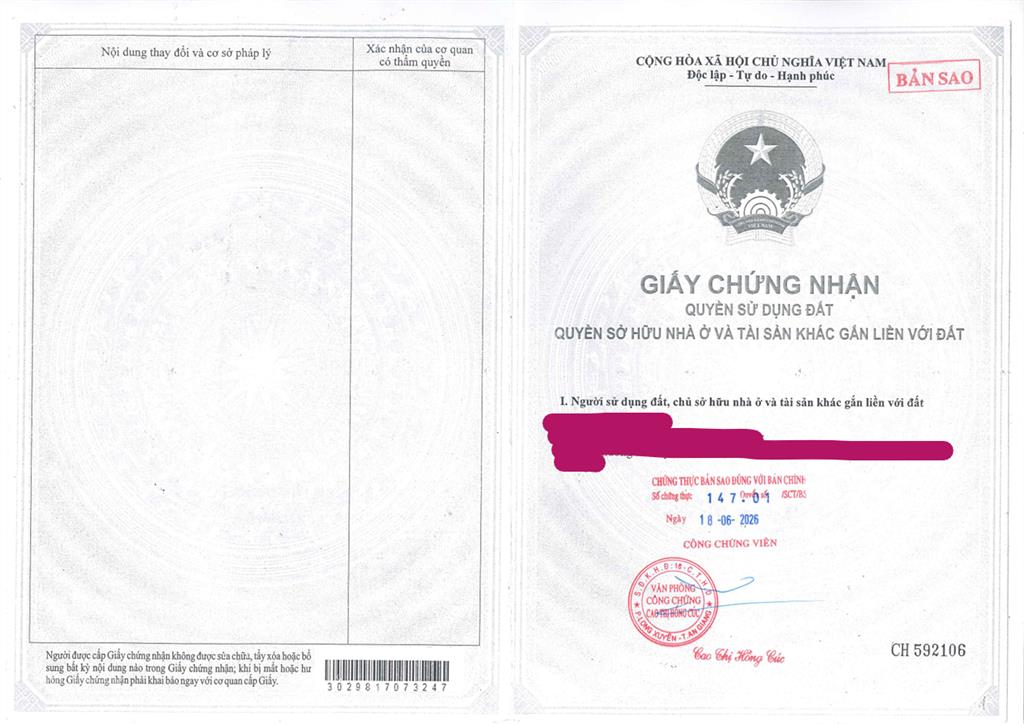 Bán qsdđ tại thửa đất số 239, tờ bản đồ số 13 p.mỹ quý, tp.long xuyên, t.an giang