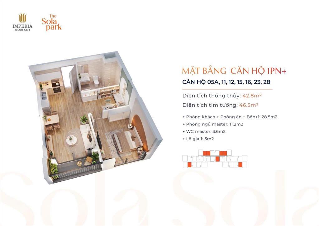 Hiếm có 1 căn g2 solar park 1n+ 47,4m2