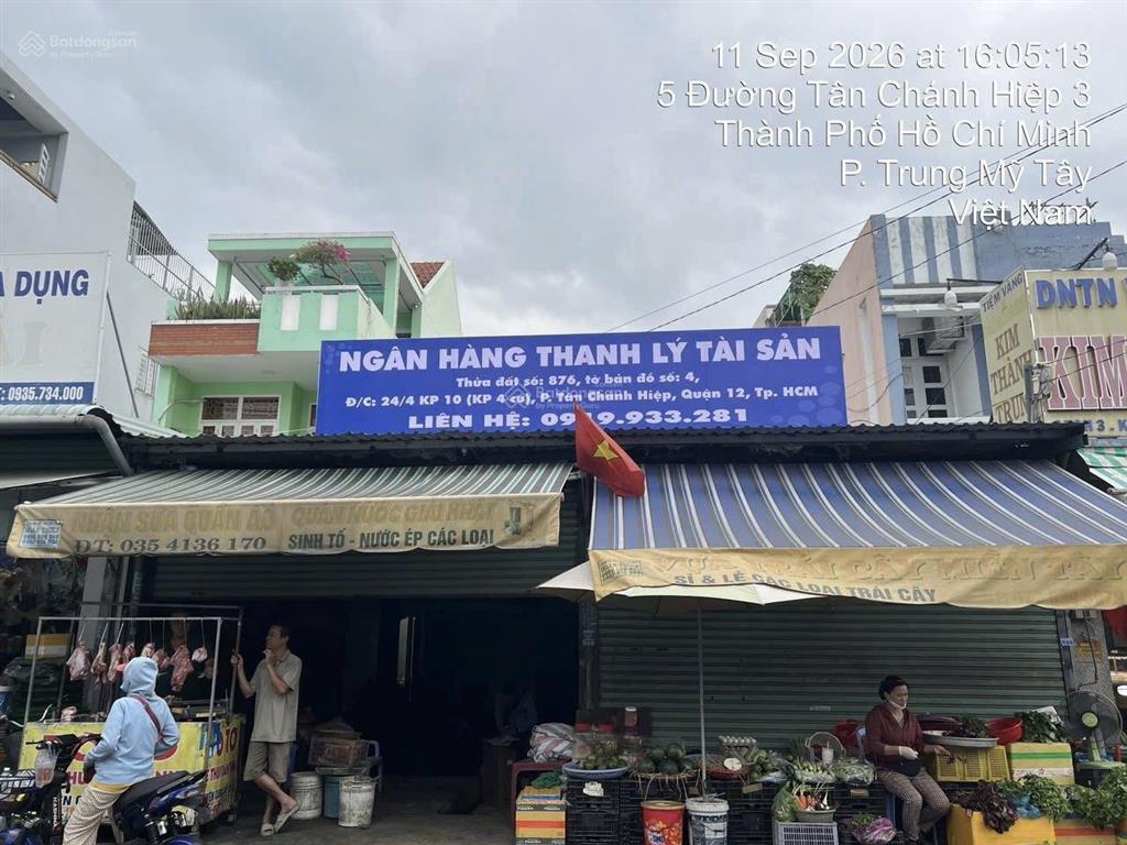 Ngân hàng thanh lý tài sản nhà đất mặt tiền đường tân chánh hiệp 3 quận 12 (ngay chợ)