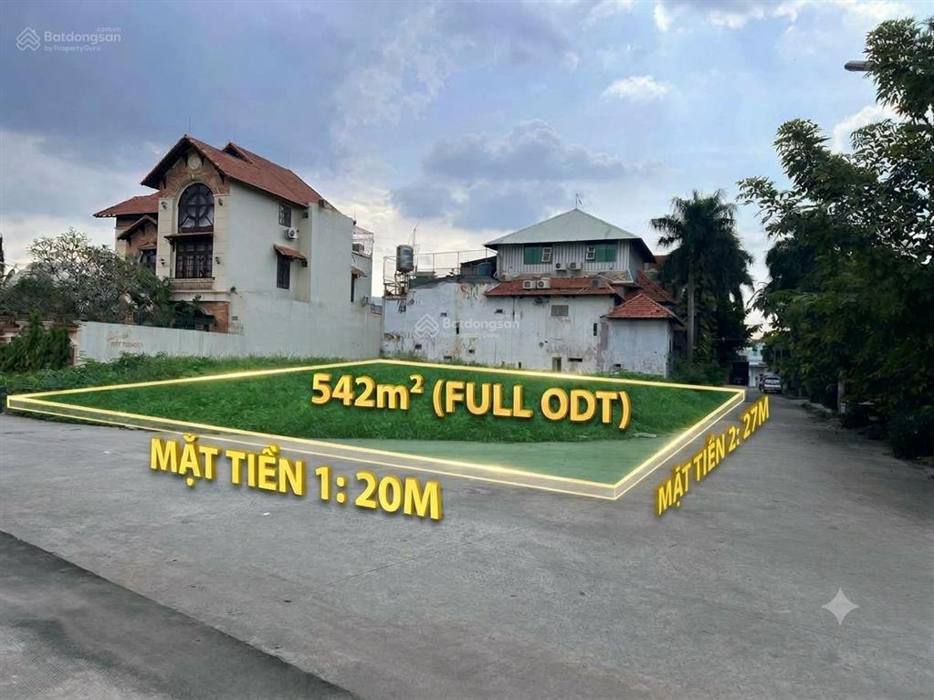 Đất biệt thự 542m2 (20 x 27m) góc 2 mặt tiền khu thạnh xuân q12 34,9 tỷ