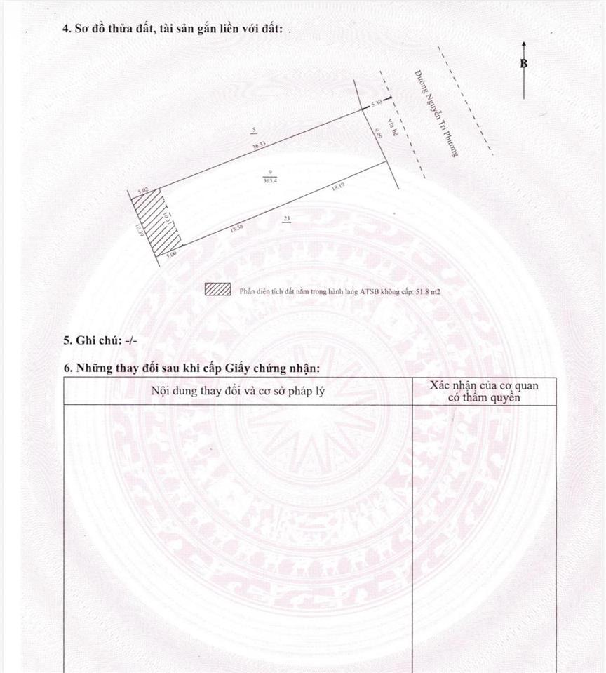 Đất mặt tiền nguyễn tri phương, thanh khê, diện tích 363m2 ngang 9m5 (đất ở đô thị)