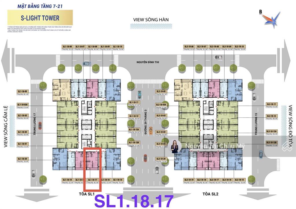 Châu mỹ srt căn 1pn+ tầng cao 18 giá bán tts gần 52 triệu/m2 nhu cầu an cư ngay trung tâm