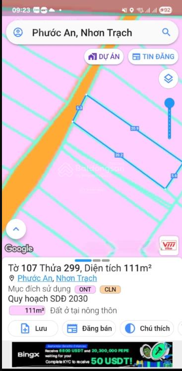 111m2 đất nền thổ cư giá siêu rẻ chính chủ