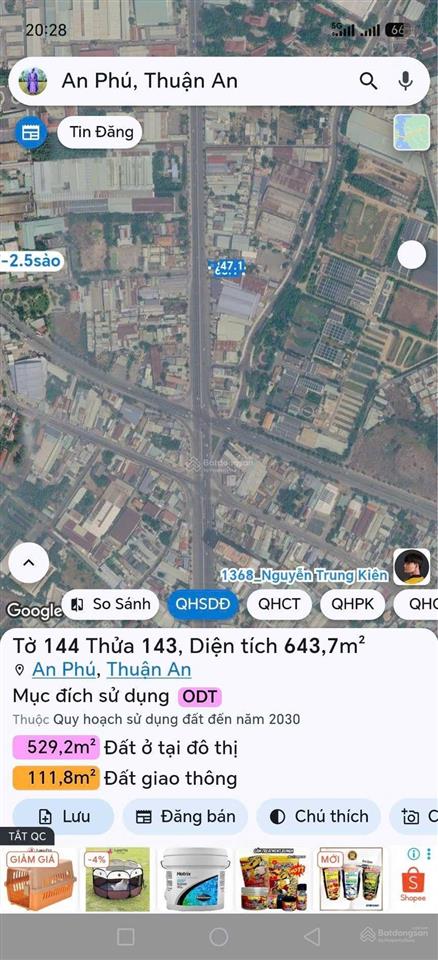 Bán kho/ xưởng mt đường dt 743 gần vòng xoay an phú