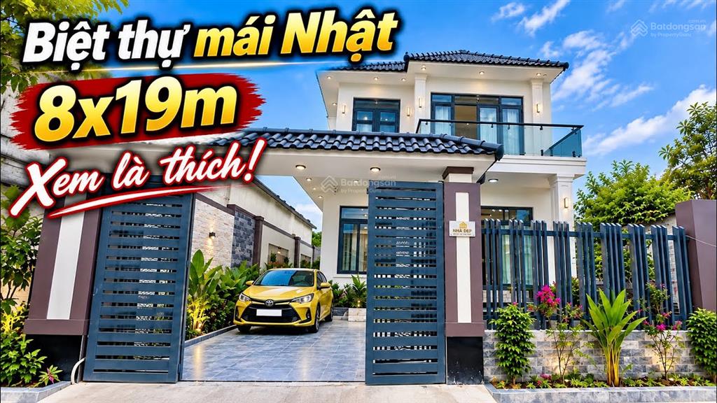 Biệt thự mini 1 lầu mái ngói nhật hiện đại, 8 x 19m full nội thất, sân vườn chill