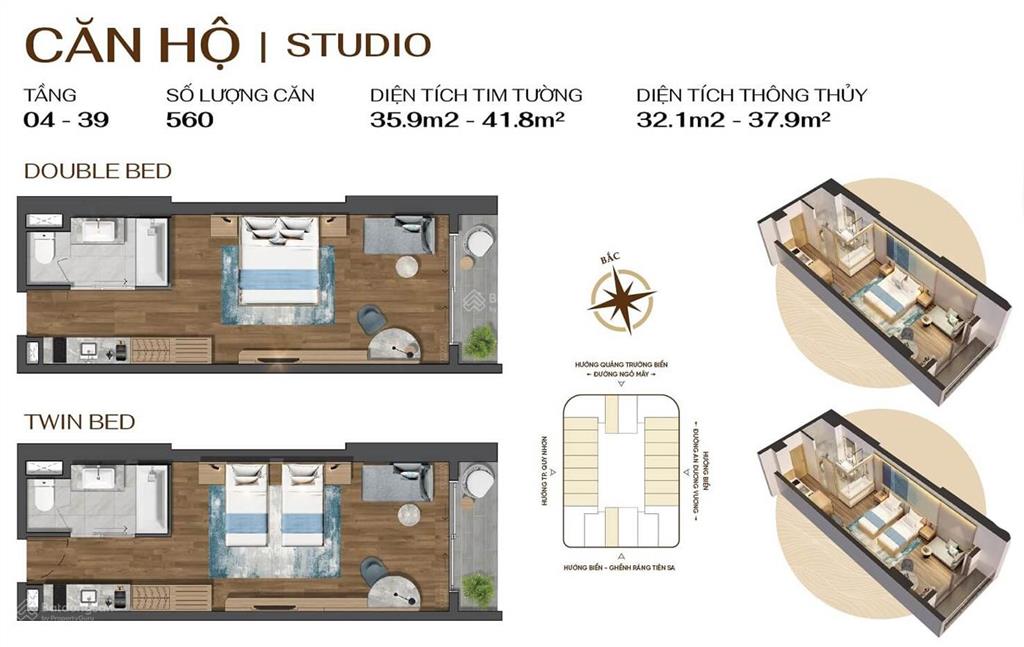 Q'terra quy nhơn studio 32m từ 1,79 tỷ | booking giai đoạn đầu | view biển & mặt quảng trường