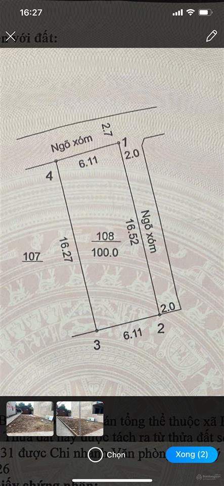 Bán đất thổ cư tại hoàng diệu, chương mỹ, hà nội. lô góc 3 mặt thoáng, diện tích 100m, giá 2,1 tỷ.