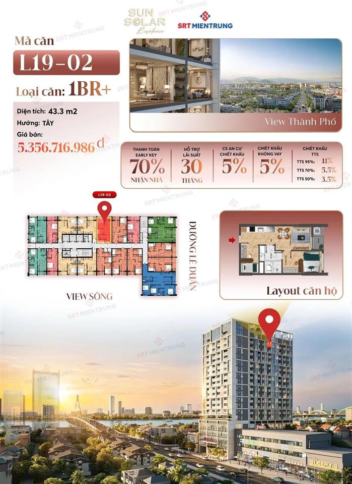 Châu mỹ srt sun solar tầng cao 19 ký trực tiếp cđt ck 5% early bird view sân bay, thành phố