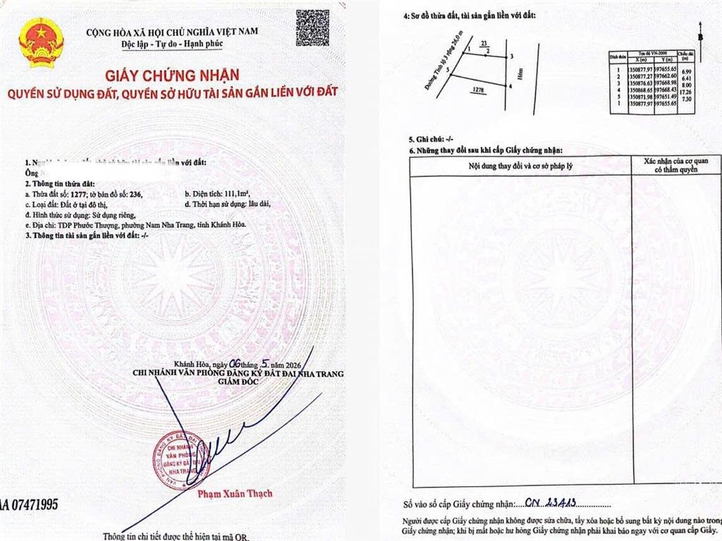 Bán đất 2 mặt tiền phong châu nối dài giá chỉ 40 triệu/m2.