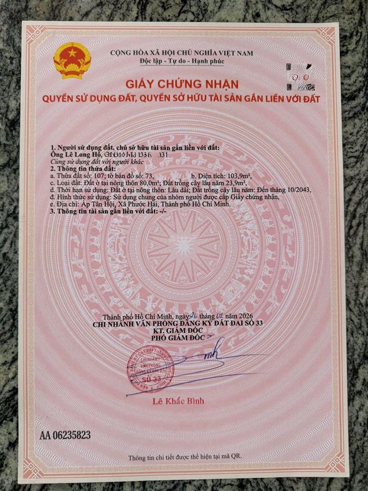 Xả hàng ngộp cuối năm giá chỉ 880tr tại xã phước hải, cách biển phước hải chỉ 1km