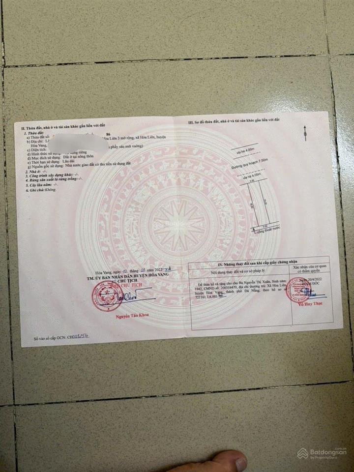 Bán đất b2,3 lô 24. đường ngô miễn, hòa liên 3, hòa vang, đà nẵng