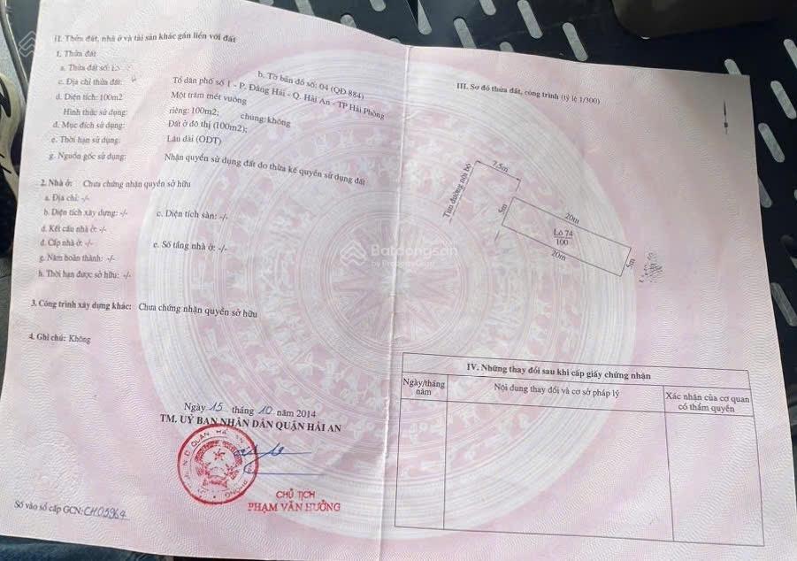 Kh gửi bán lô đất tđc gốc lim, đằng hải hải an