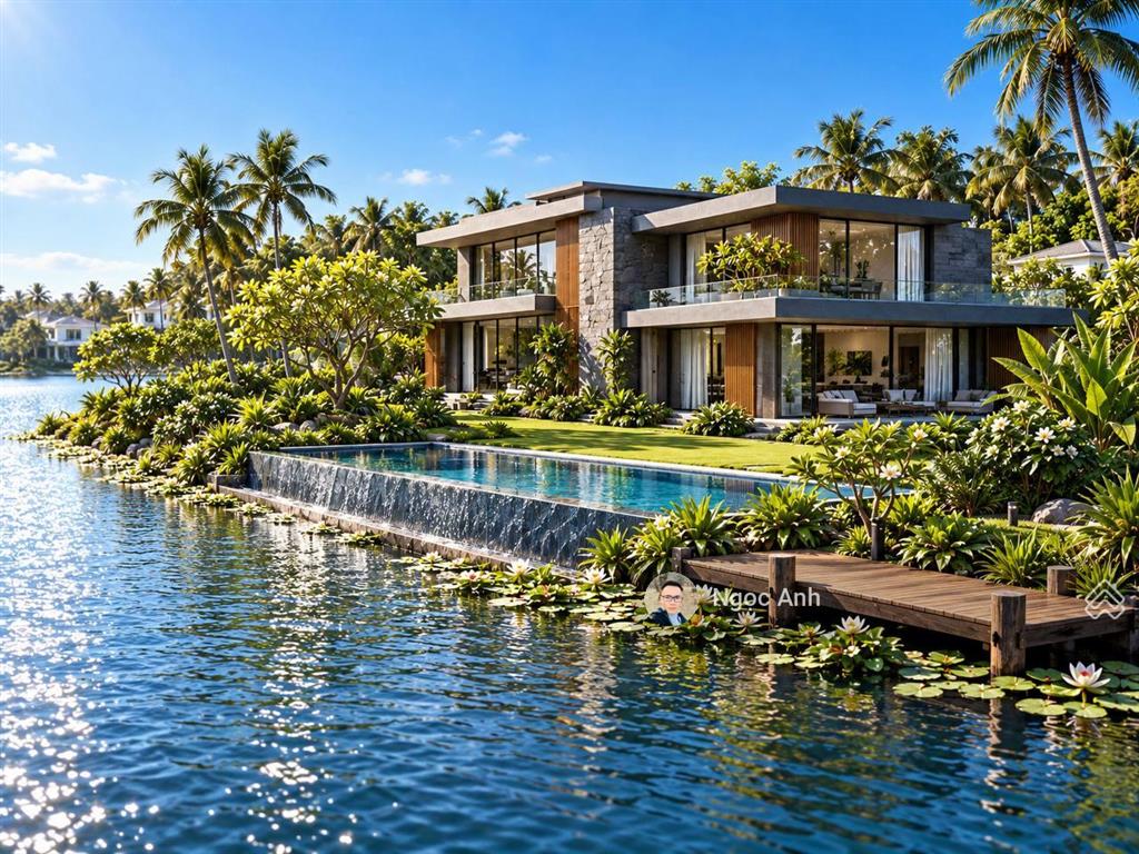 Bán biệt thự lô góc 2 mặt sông ecopark grand the island, 980m2, mặt tiền 30m, giá 237 tỷ