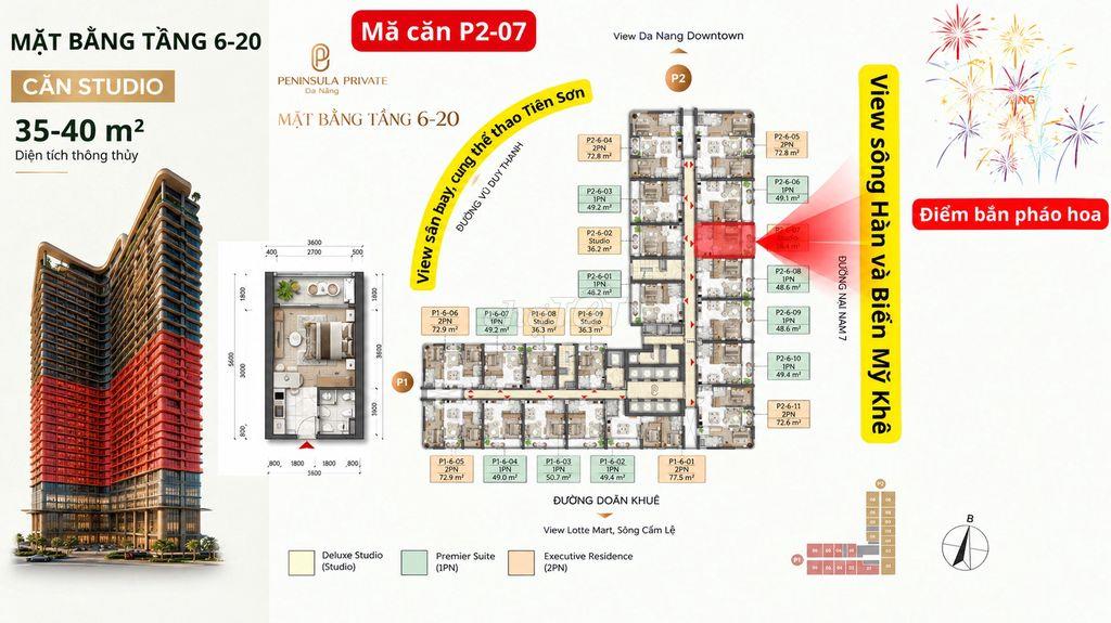 2,x tỷ sở hữu căn hộ hạng sang giữa trung tâm Hải Châu - view sông Hàn