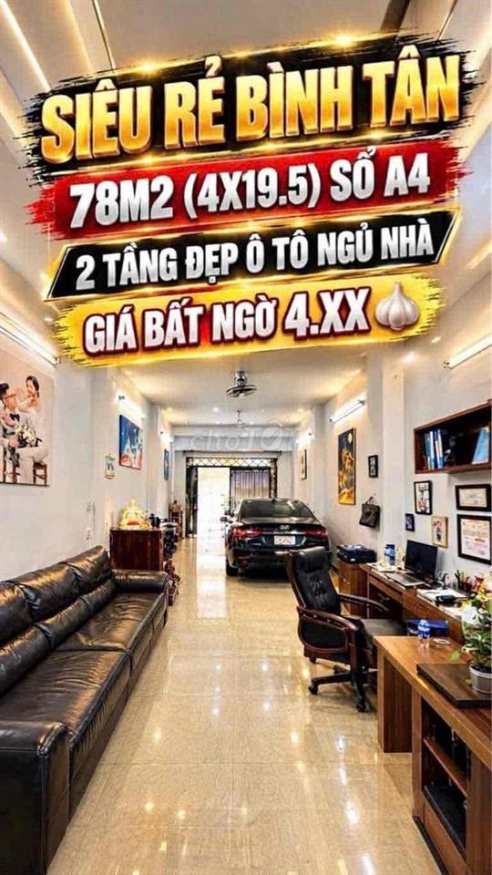 Bán nhà 78m2 Hai mặt tiền Liên Khu 5-6 Bình Tân, về Aoen Tân Phú 6p