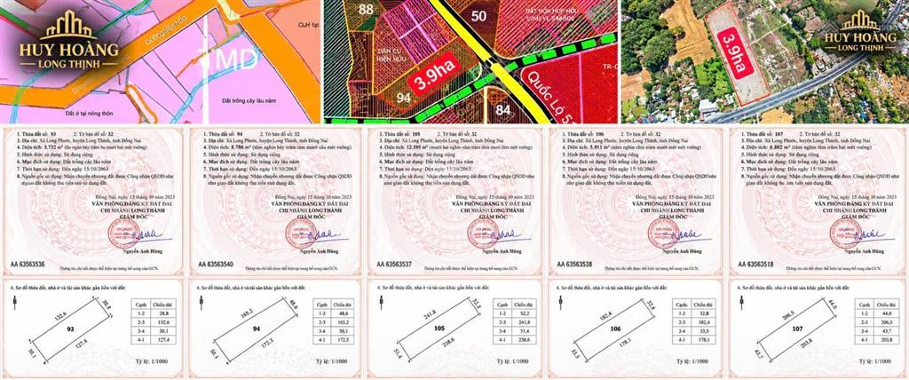 Bán 3,9ha mặt tiền quốc lộ 51 gần sân bay long thành kết nối đường 25c