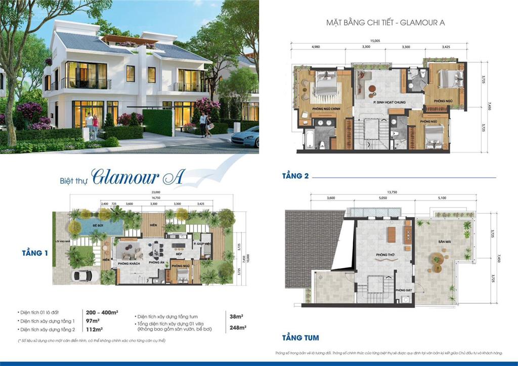 Biệt thự xanh villas khu b giá tốt 16,5 tỷ