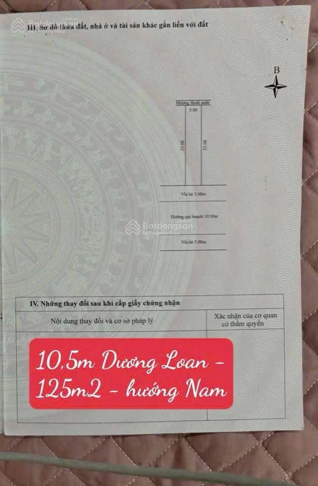 Bán đất đường 10,5m dương loan view công viên hòa xuân 125m2 hướng nam sạch đẹp