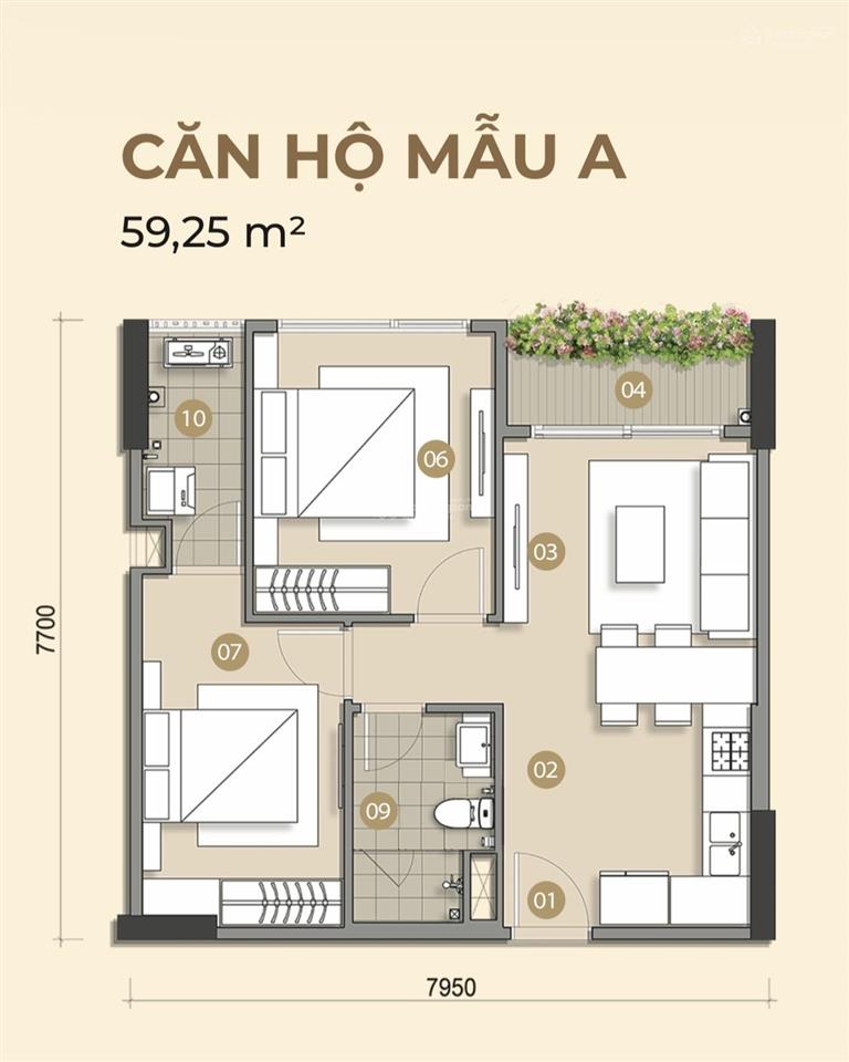 Căn hoa hậu trellia vista 2pn 60m2 tầng đẹp view kênh đào, chỉ 4.079 tỷ, phân khu đẹp mizuki park