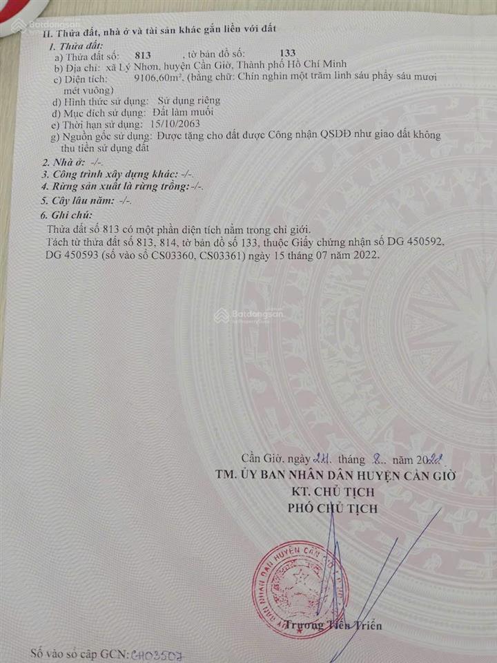 Bán đất mặt tiền đường nhựa xã lý nhơn, cần giờ, tp. hồ chí minh